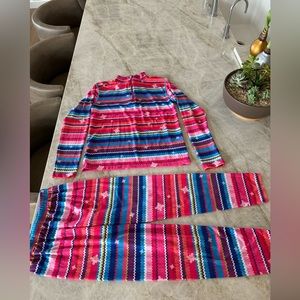 GIRLS 12 14 LARGE OBERMEYER SKI SNOW SHIRT PANTS BASE LAYER